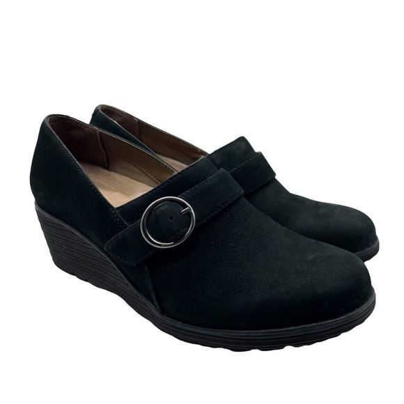 Dansko Clio Wedge Nubuck Leather Buckle Loafers - Picture 3 of 10